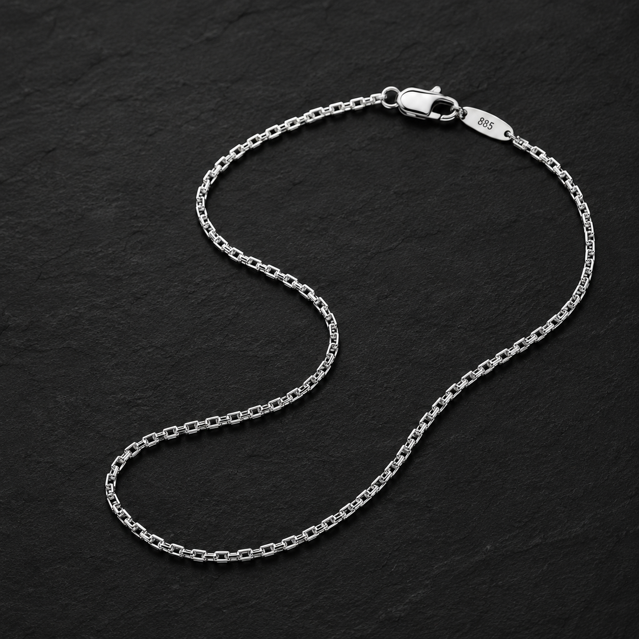 Vanguard Silver Box Chain Necklace