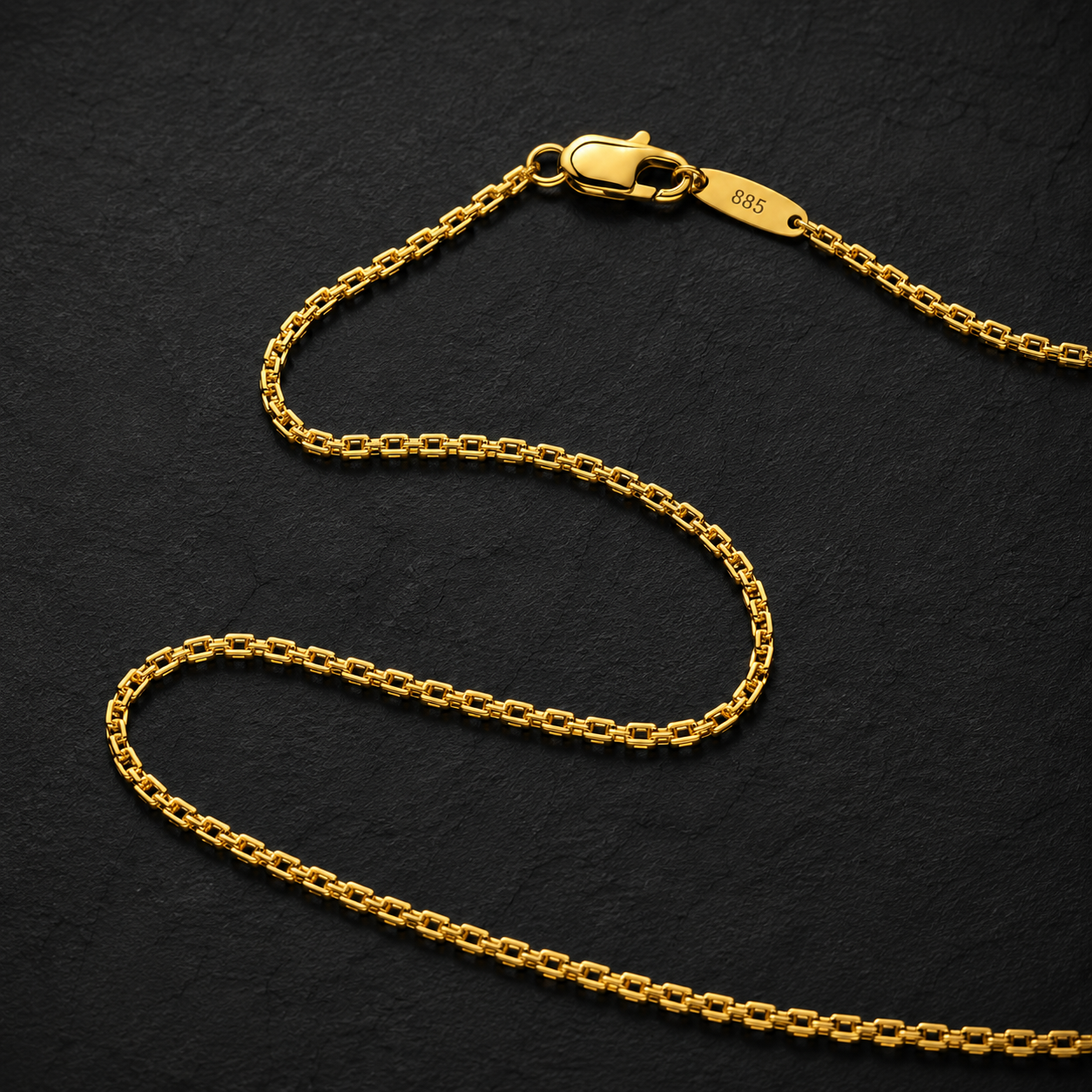 Imperial Gold Box Chain Necklace
