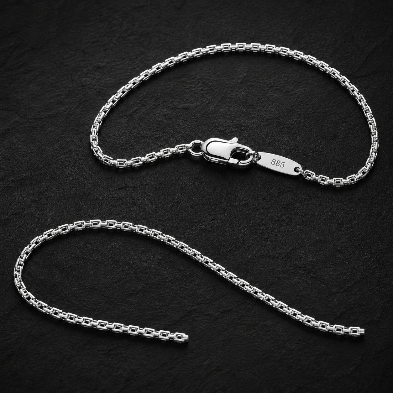 Monolith Silver Box Chain Necklace