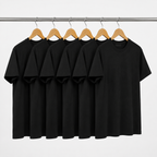 Paquete de 6 camisetas negras 100 % algodón