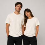Pack de 6 T-Shirts Blanc Cassé 100 % Coton