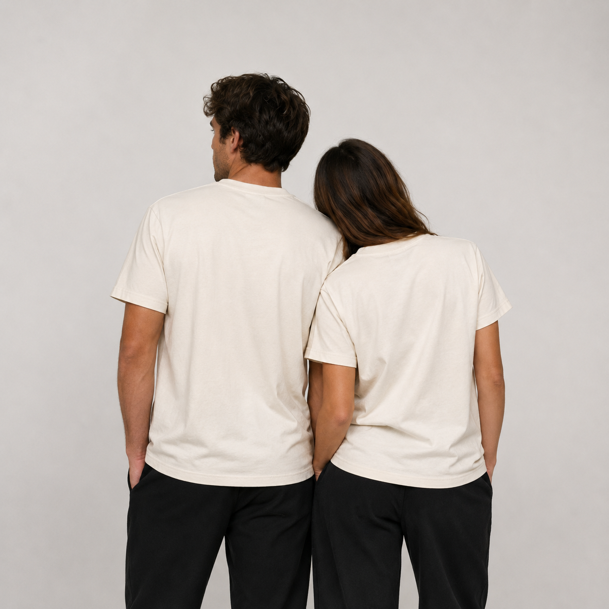 Pack de 6 T-Shirts Blanc Cassé 100 % Coton