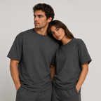 Pack de 6 T-Shirts Anthracite Lavé 100 % Coton