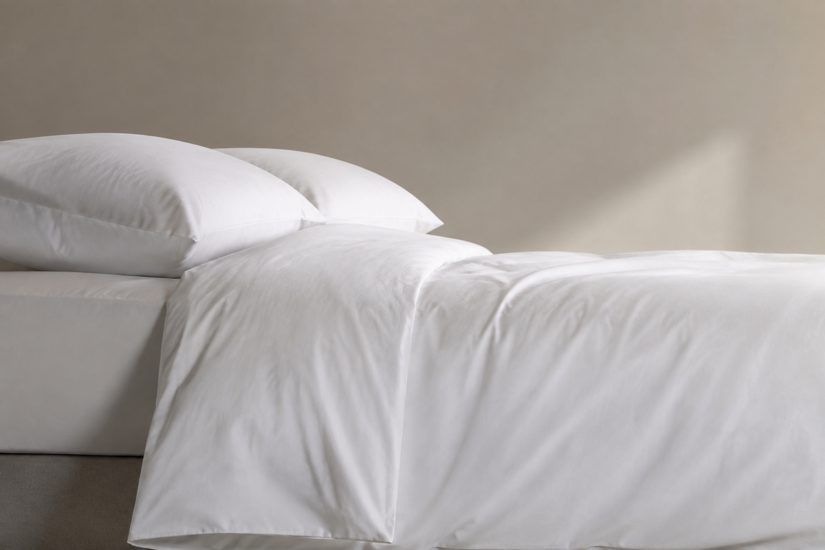 Set Funda Plumón Algodón Egipcio 400 Hilos - Blanco Hotel