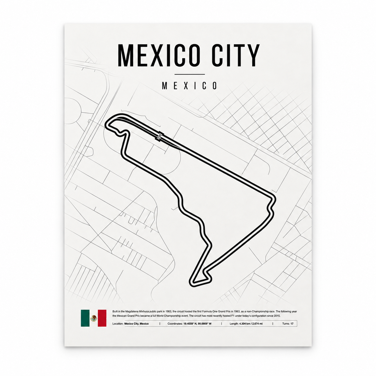 Póster Mexico City GP - Circuito Autódromo Hermanos Rodríguez